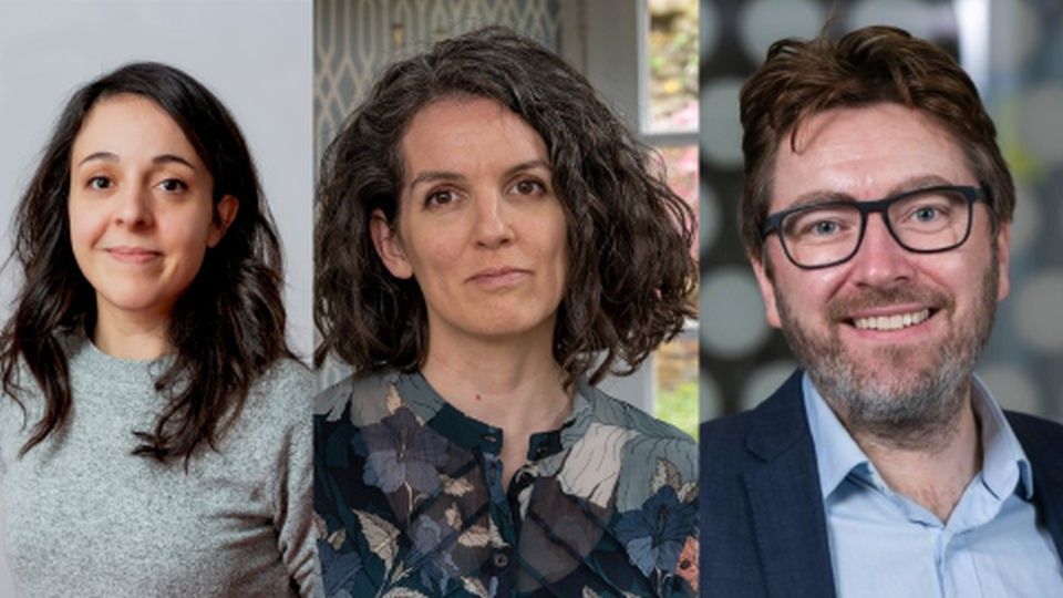 Image of 3 researchers at Loughborough University for Leverhulme Fellowships 2023